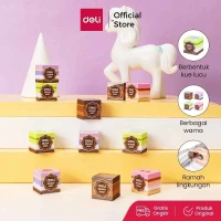 Penghapus Deli Bentuk Kue / Deli Eraser 25x25x25mm EH302 / Hapusan Deli